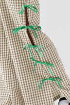 Side Tied Plaid Pants