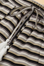 Striped Round Neck Short Sleeve Top and Pants Set