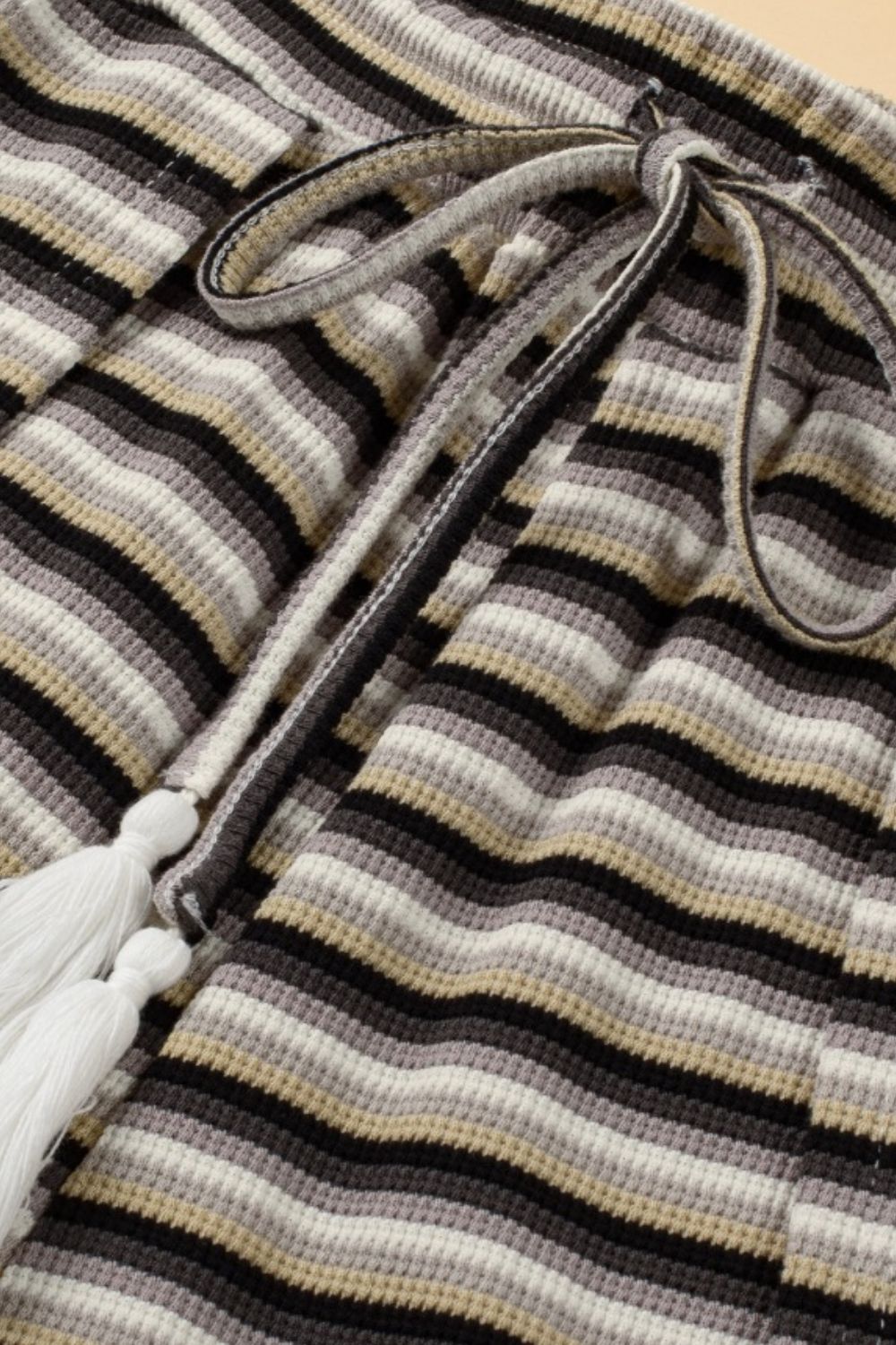 Striped Round Neck Short Sleeve Top and Pants Set