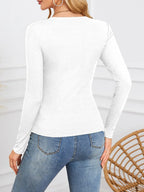 Notched Long Sleeve T-Shirt