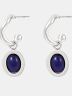 Stainless Steel Oval Drop Earrings