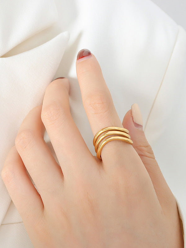 Titanium Steel Three-Layered Ring - felvior