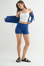 MONO B Ribbed Long Sleeve Hoodie