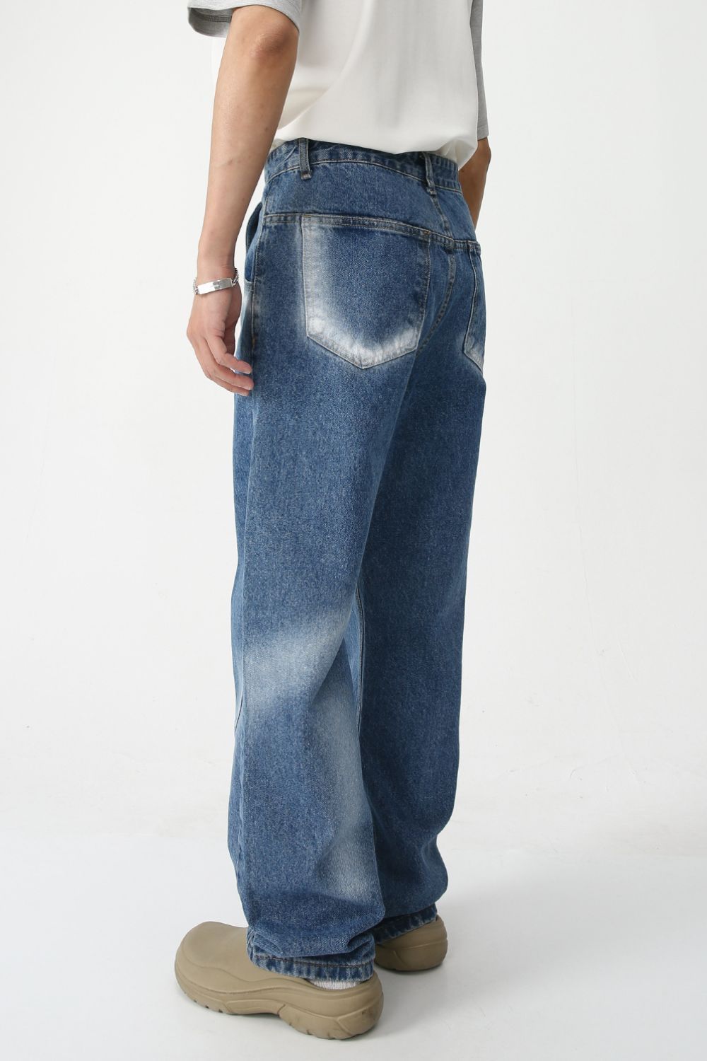 Men's Tie-Dye Washed Straight Leg Jeans Zweitbild