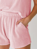 Round Neck Sleeveless Top and Shorts Set - felvior