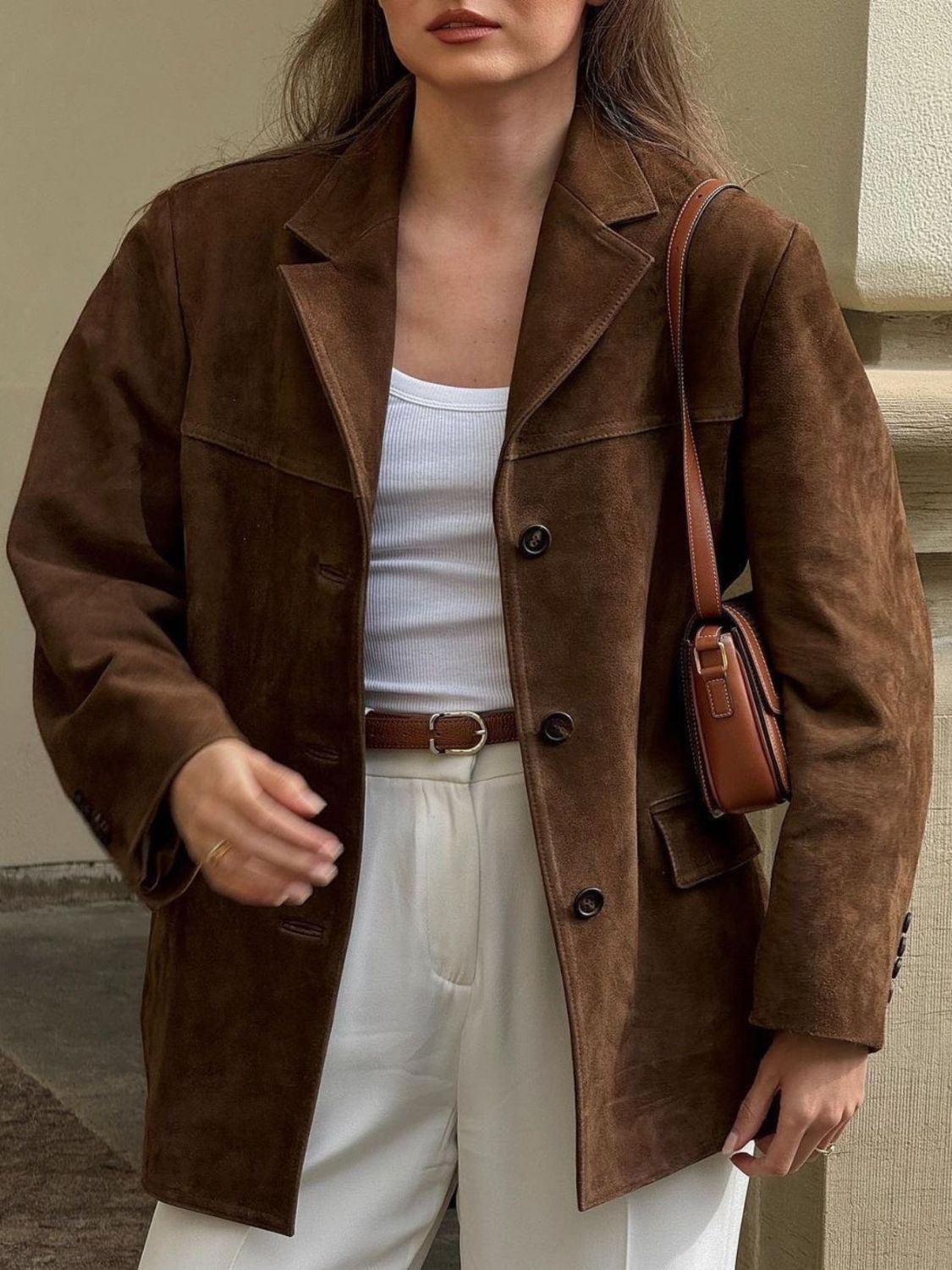 Lapel Collar Button Up Jacket - felvior