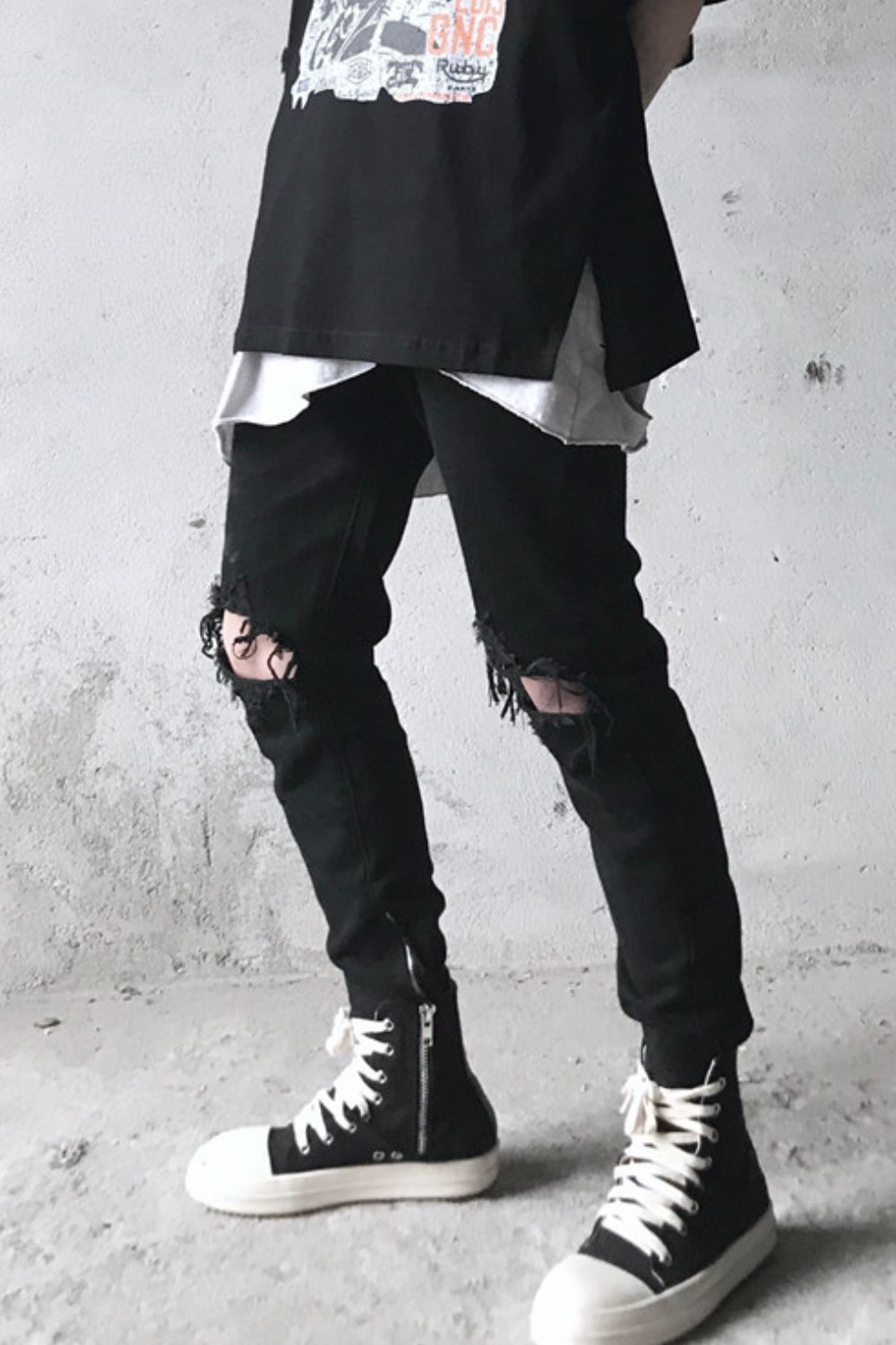 Men's Distressed Skinny Jeans - felvior