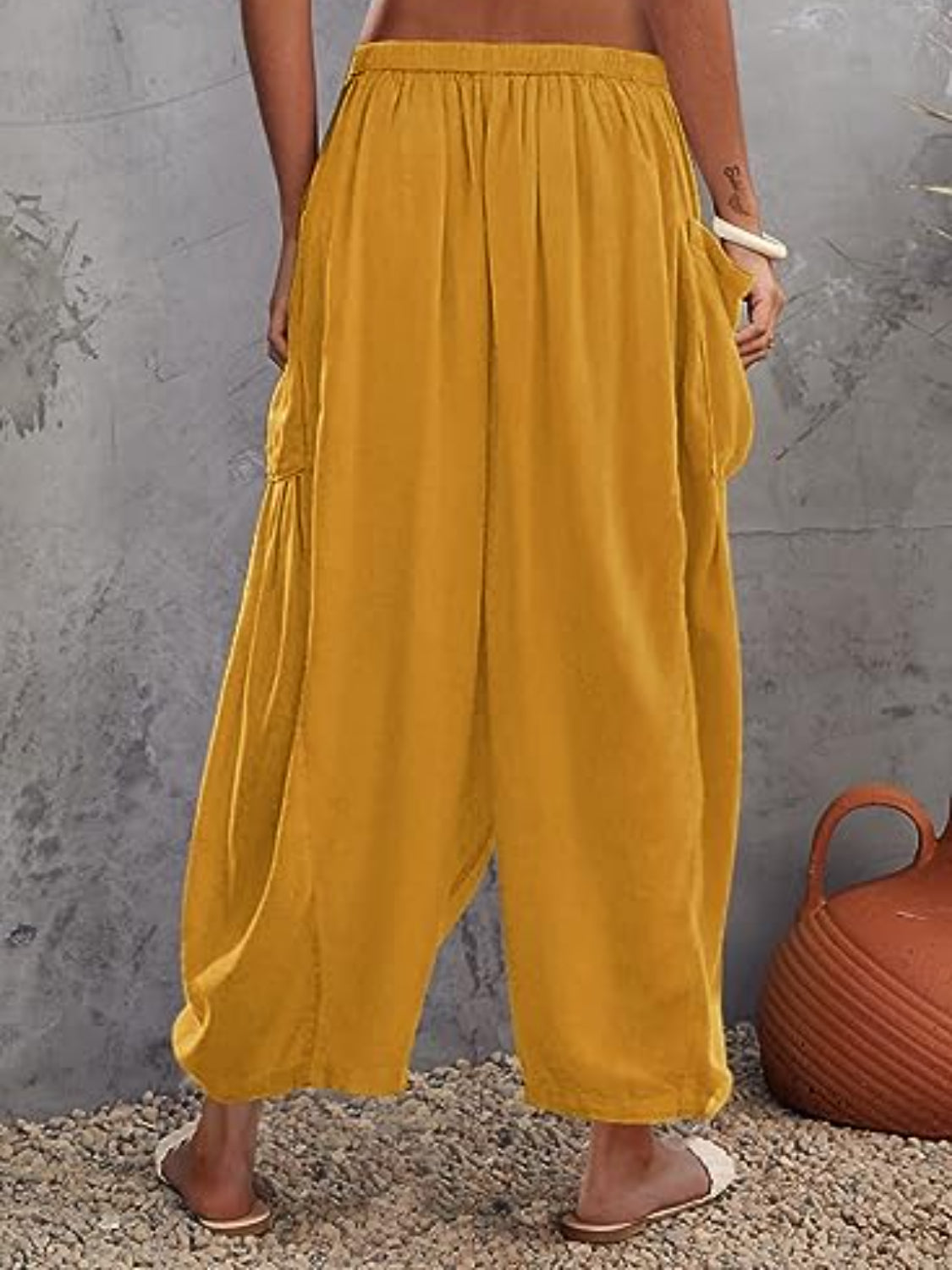 Full Size Wide Leg Pants with Pockets Plus Size - felvior