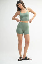 MONO B Venice Cloud Light Crisscross Sports Bra