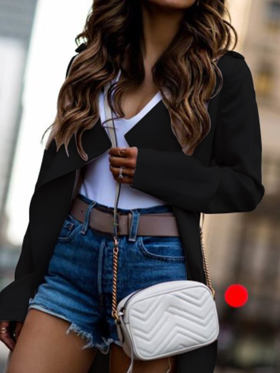 Collared Neck Long Sleeve Trench Coat - felvior