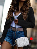 Collared Neck Long Sleeve Trench Coat - felvior