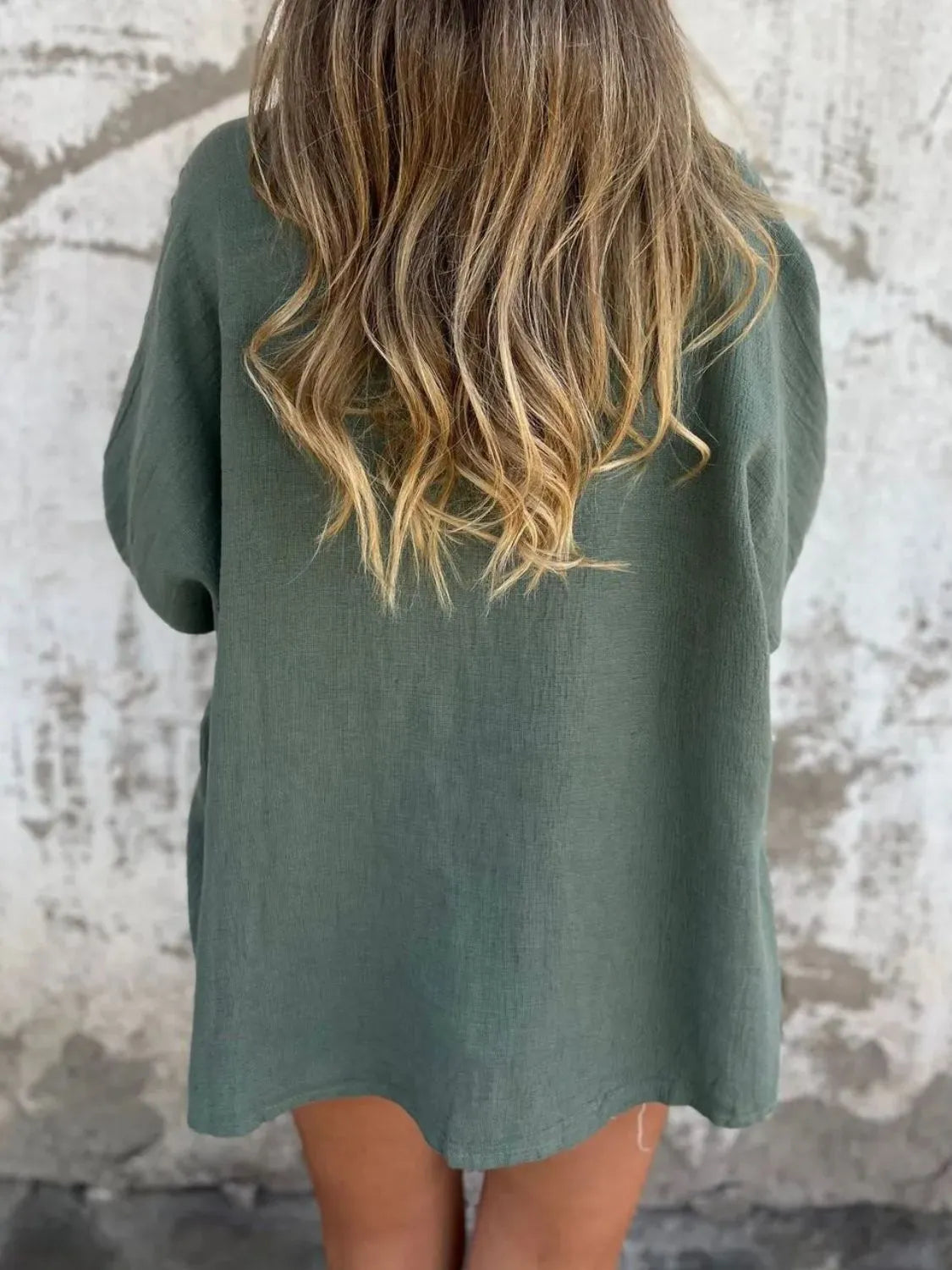 Full Size One Button Long Sleeve Shirt Plus Size