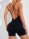 Spaghetti Strap Crisscross Romper - felvior