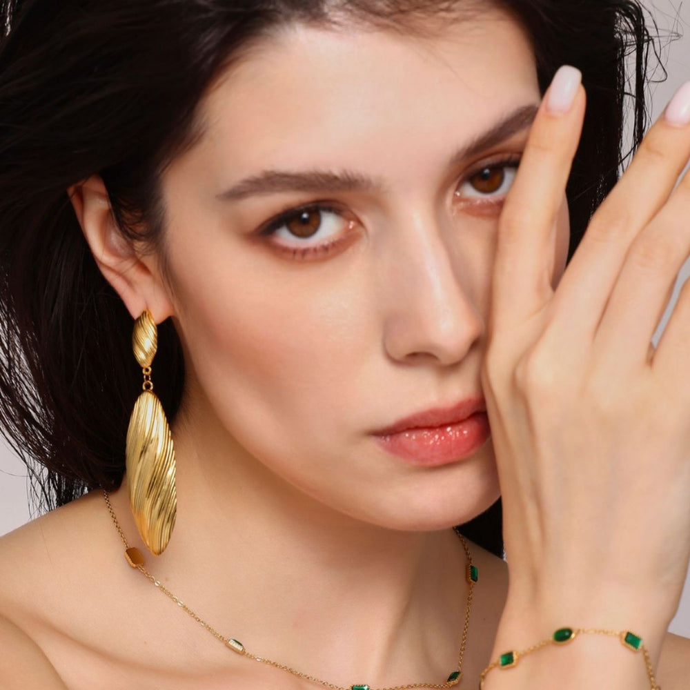 Stainless Steel Dangle Earrings - felvior