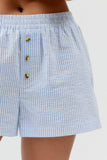 Striped Elastic Waist Shorts - felvior