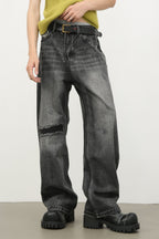 Men's Distressed Jeans with Pockets