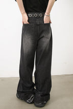 Men's Wide Leg Jeans with Pockets