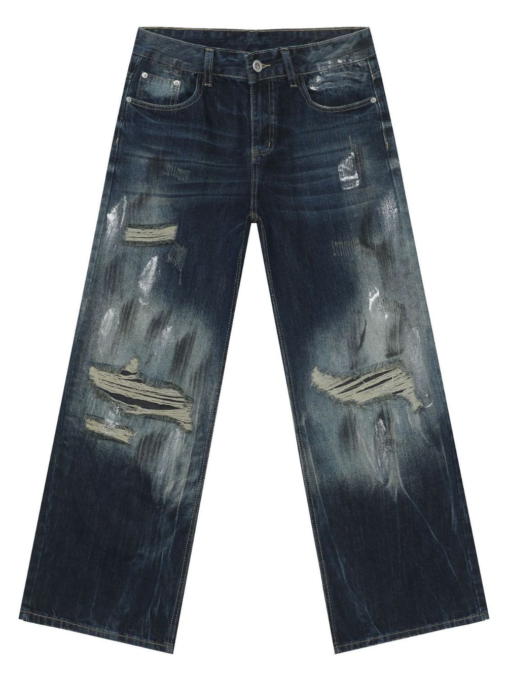 Men's Distressed Jeans with Pockets
