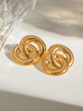 18K Gold-Plated Stainless Steel Knotted Earrings - felvior