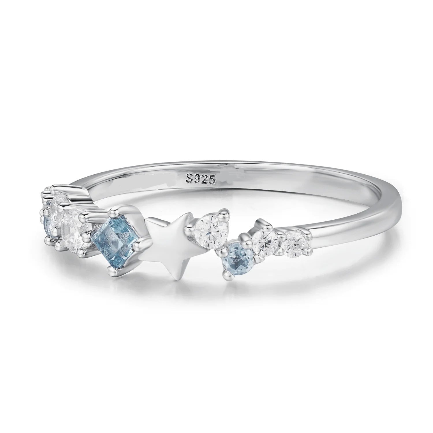 Star Inlaid Zircon Ring - felvior