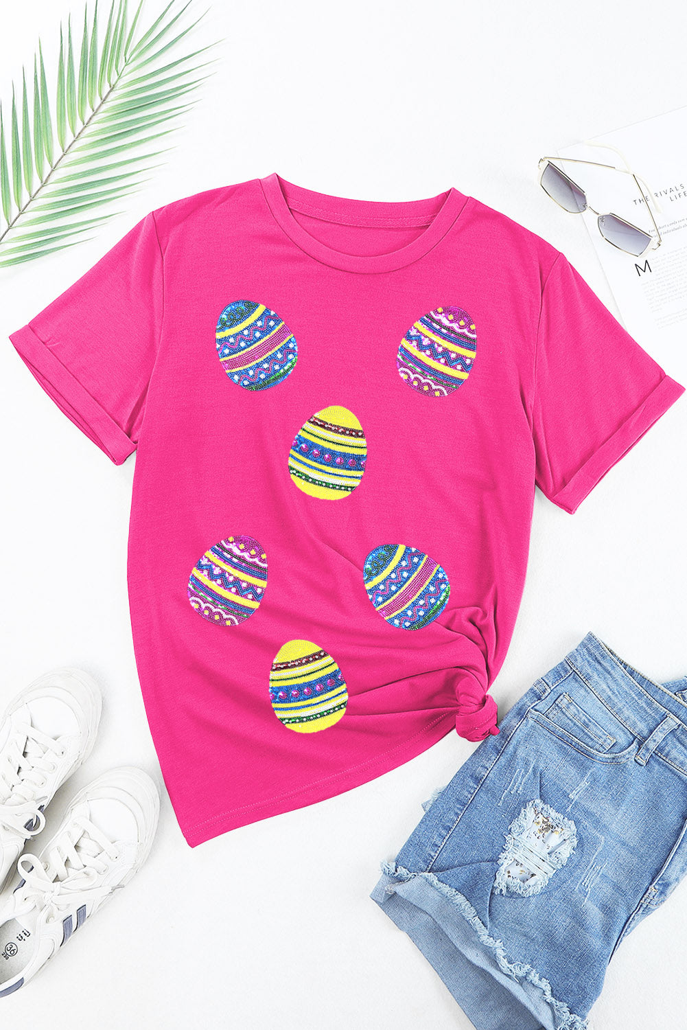 Sequin Easter Egg Short Sleeve T-Shirt