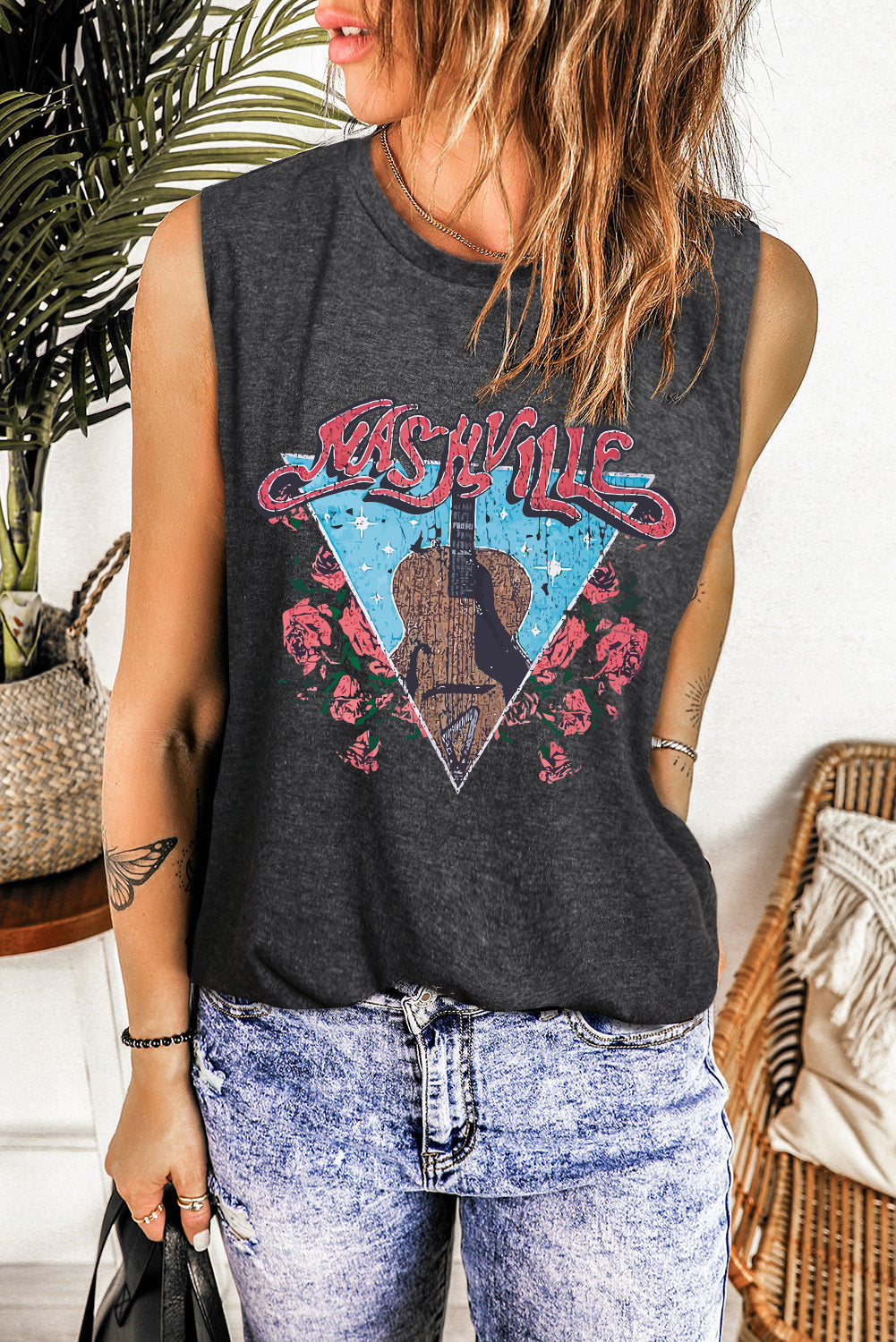 NASHVILLE Graphic Round Neck Tank Main image