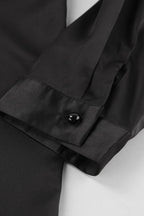 Ruffled Notched Long Sleeve Shirt