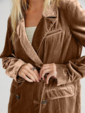 Lapel Collar Long Sleeve Blazer with Pockets - felvior
