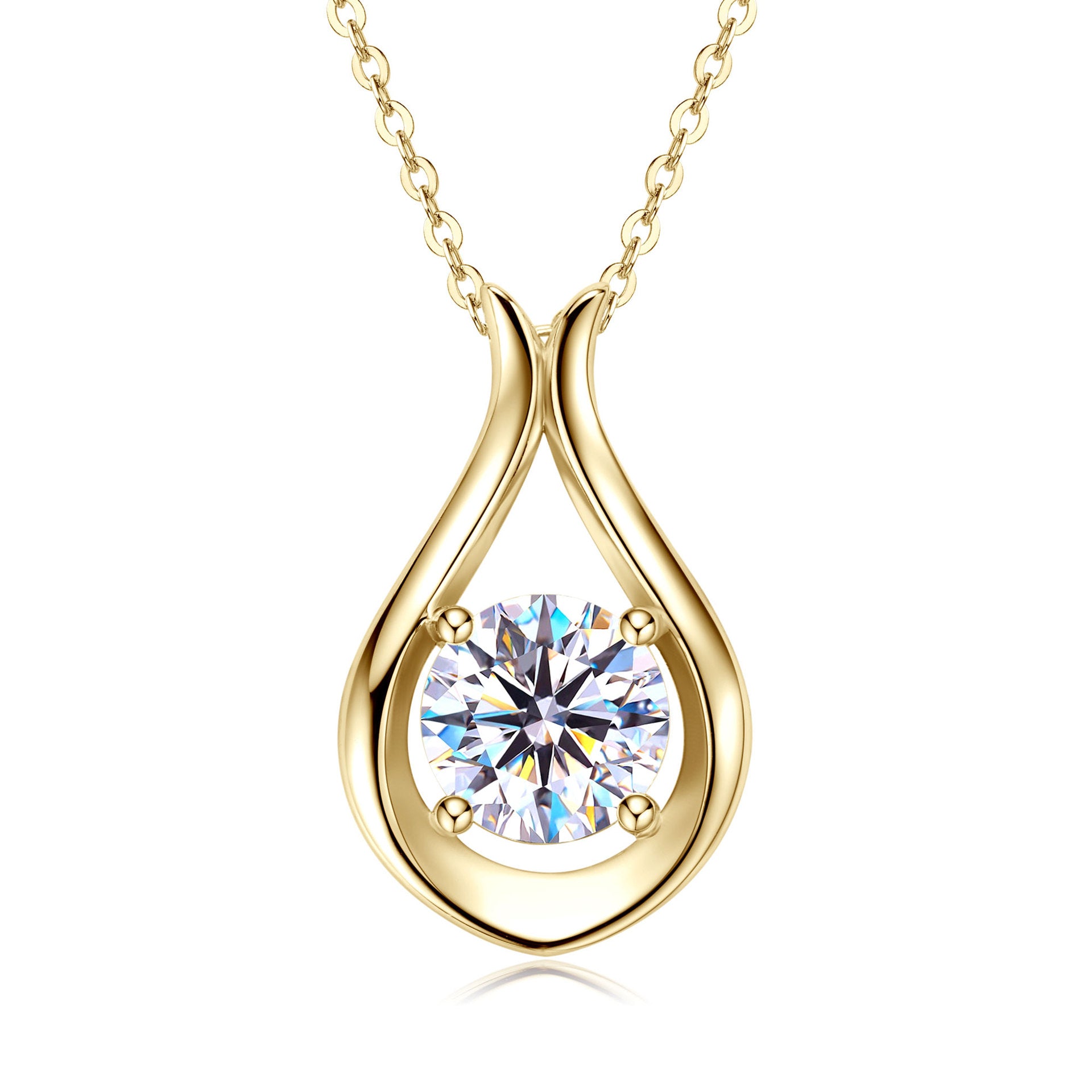 2 Carat Moissanite 925 Sterling Silver Pendant Necklace - felvior