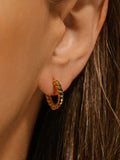 18K Gold-Plated Stainless Steel Huggie Earrings - felvior