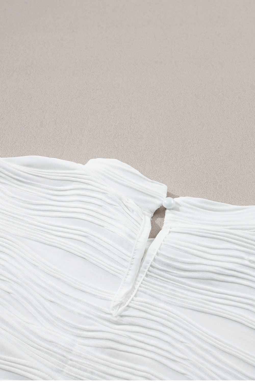 Textured Mock Neck Cap Sleeve Top