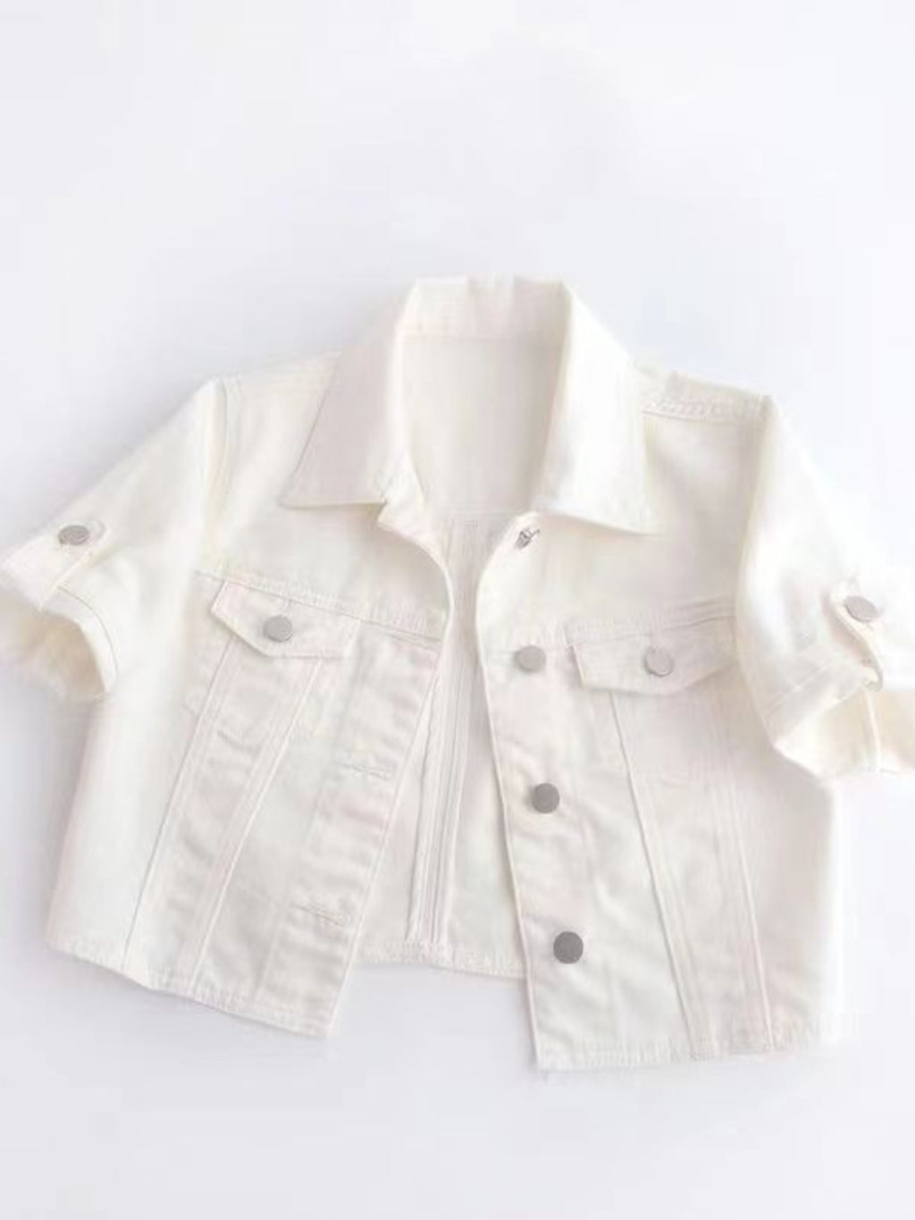 Full Size Cropped Denim Jacket Plus Size