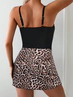 Printed Scoop Neck Wide Strap Two-Piece Swimwear