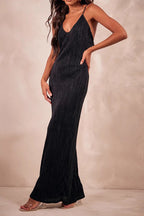 Backless Printed Maxi Cami Dress