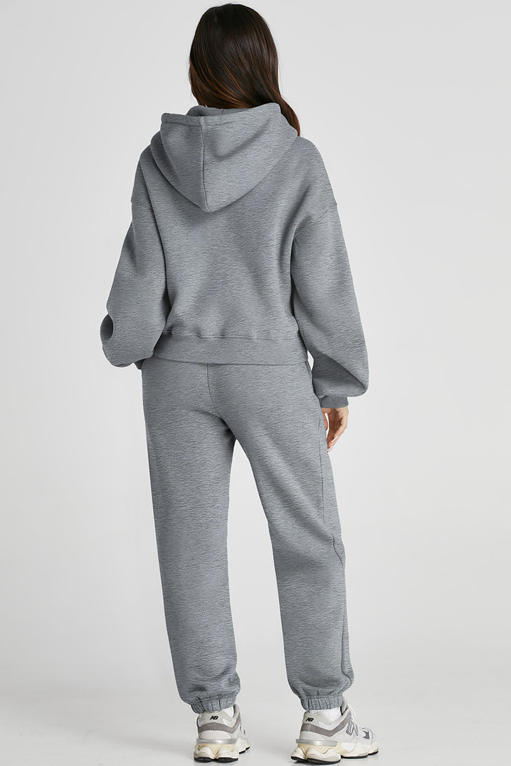 Dropped Shoulder Hooded Top and Pants Active Set - felvior