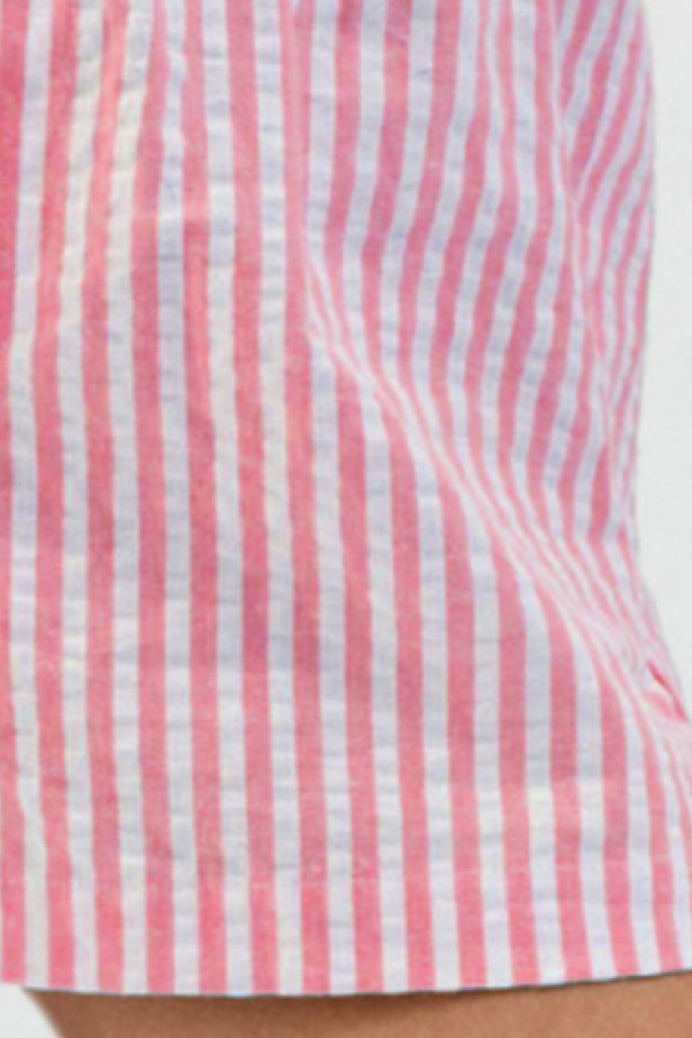 Striped Elastic Waist Shorts - felvior