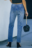 Pumpkin Distressed Straight Jeans - felvior