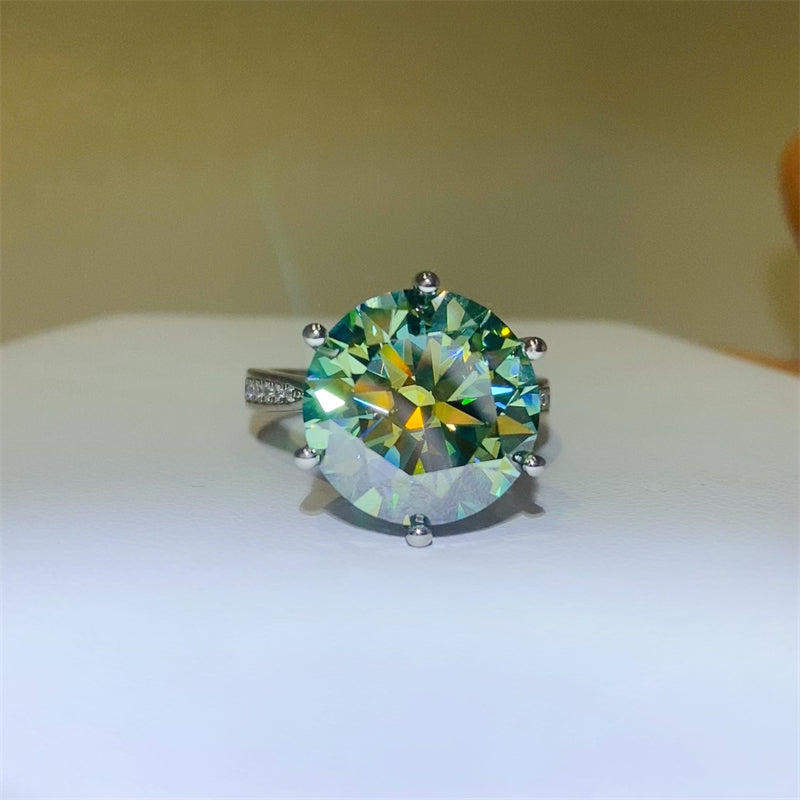 10 Carat Moissanite 925 Sterling Silver Ring - felvior