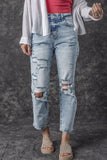 Distressed High Waist Jeans - felvior