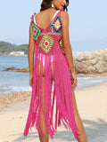 Fringe Spaghetti Strap Cover-Up - felvior