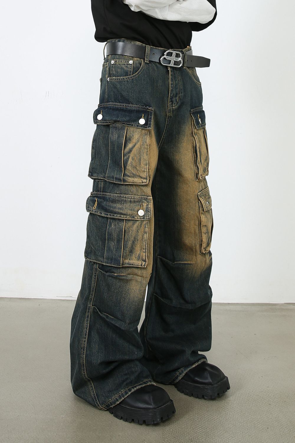 Men's Washed Wide Leg Jeans Hauptbild