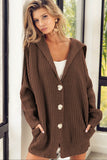 Button Down Collared Neck Cardigan - felvior