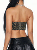 Bow Trim Leopard Tube Top - felvior