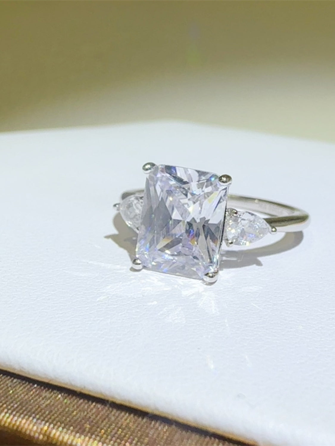 3 Carat Moissanite 925 Sterling Silver Square Shape Ring - felvior