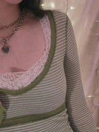 Contrast Striped Long Sleeve T-Shirt