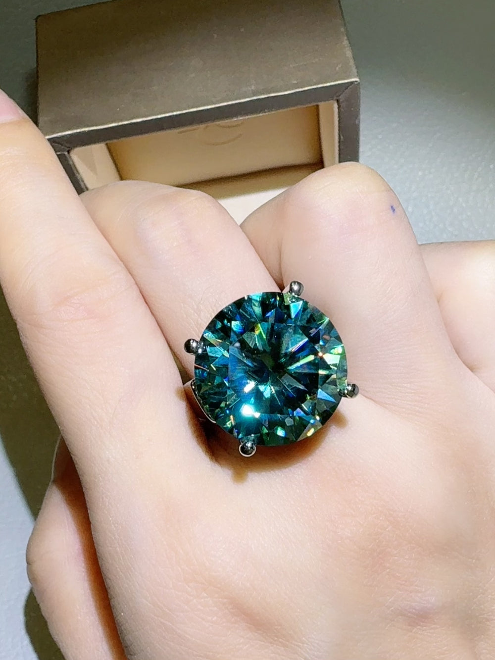 20 Carat Moissanite 925 Sterling Silver Ring - felvior