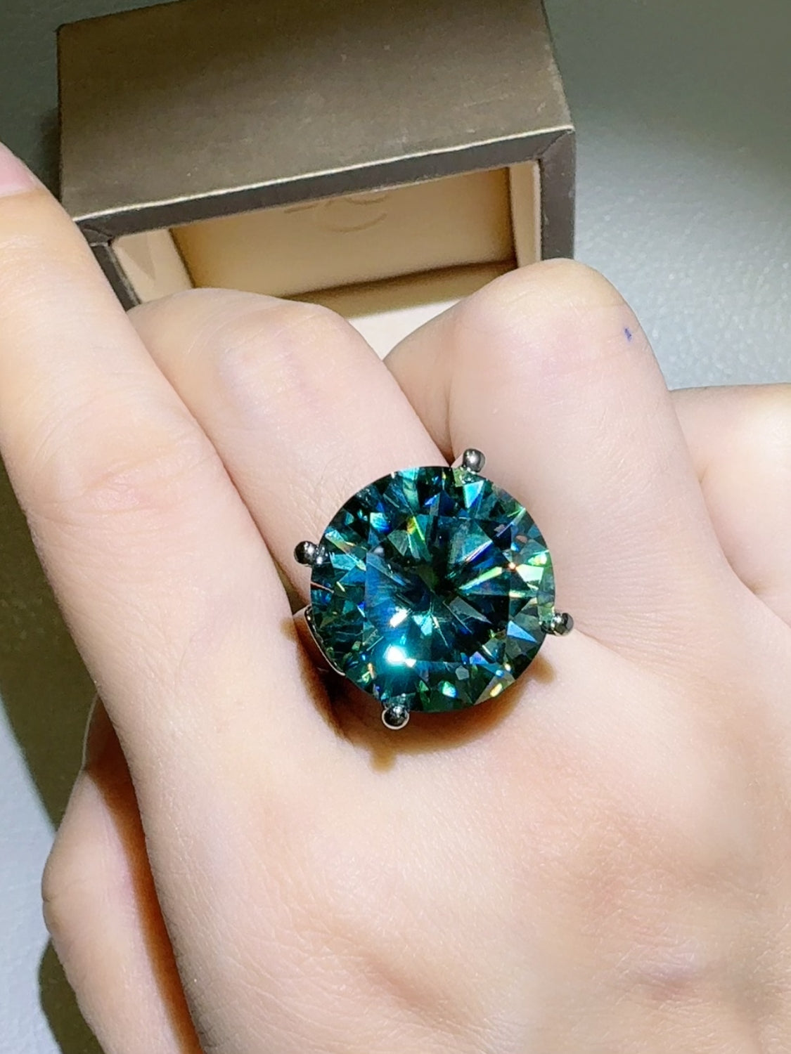20 Carat Moissanite 925 Sterling Silver Ring - felvior