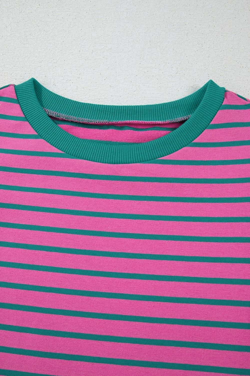 Striped Round Neck Cap Sleeve Blouse