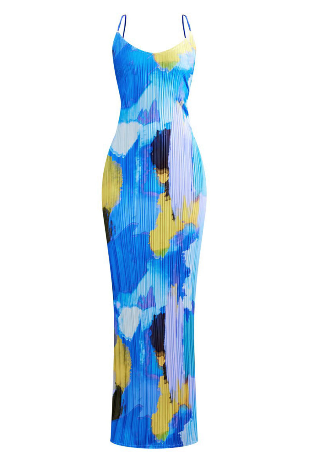 Backless Printed Maxi Cami Dress