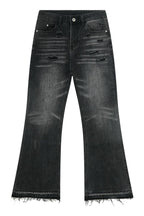 Men's Frayed Hem Bootcut Jeans